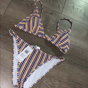 NWT cupshe stripped bikini Large